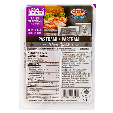 10116248-CB Shaved Pastrami-150g