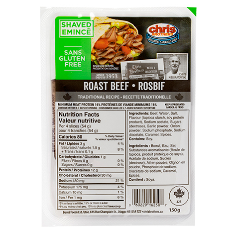 10116250-CB Shaved Roast Beef-150g